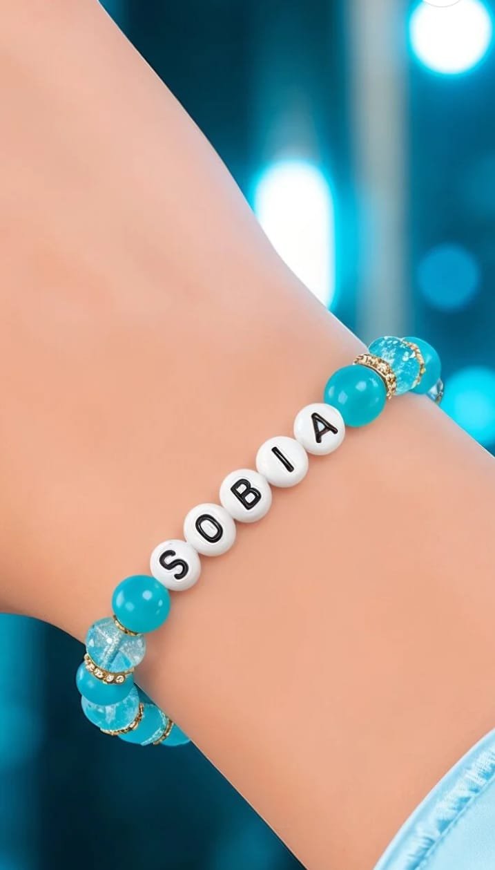 Blue Personalized Bracelet